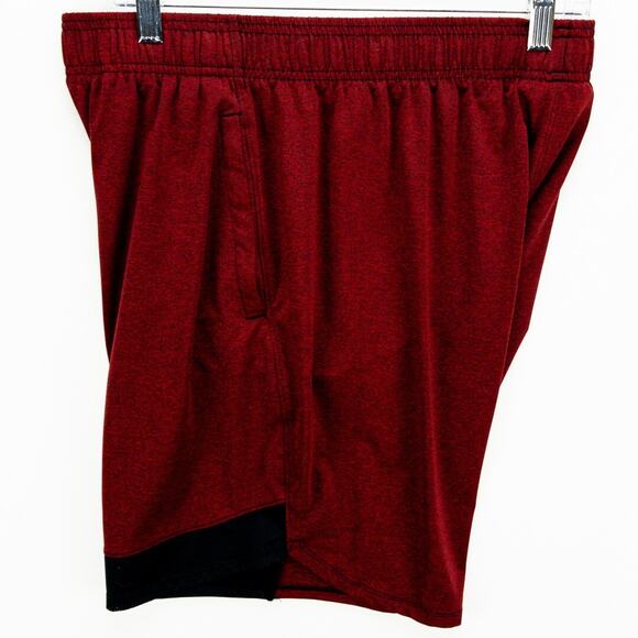 Under Armour Gym Shorts Men's Large Red Black Logo Elastic Waist Drawstring - Picture 6 of 11